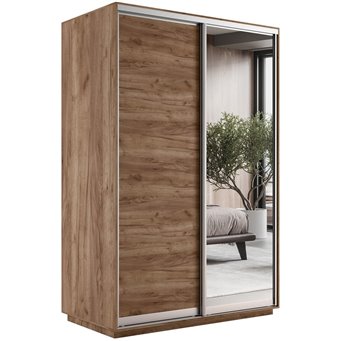 Шкаф-купе Экспресс ДСП/Зеркало, 120х60х220 Крафт табачный
