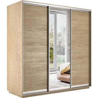 Шкаф-купе Экспресс ДСП/Зеркало/ДСП, 180х60х220 Сонома
