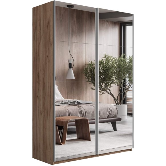 Шкаф-купе Прайм-Зеркало/доводчики, 160х57х230 Крафт табачный