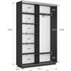 Шкаф-купе Экспресс-Зеркала, 120х45х220 Серый диамант