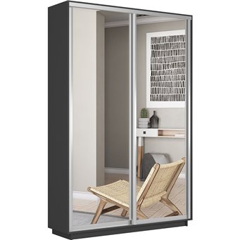 Шкаф-купе Экспресс-Зеркала, 140х45х220 Серый диамант