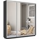 Шкаф-купе Экспресс-зеркала, 180х45х220 Серый диамант, 3 двери