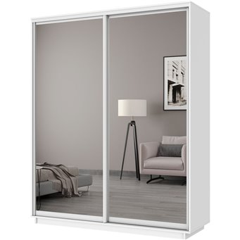 Шкаф-купе Экспресс-Зеркала, 180х60х240 Белый снег