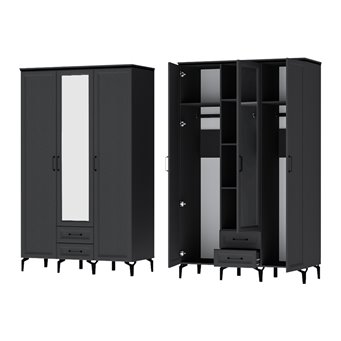 МС ШАРМ Шкаф Шк 3 Антрацит/Рамка/Зеркало